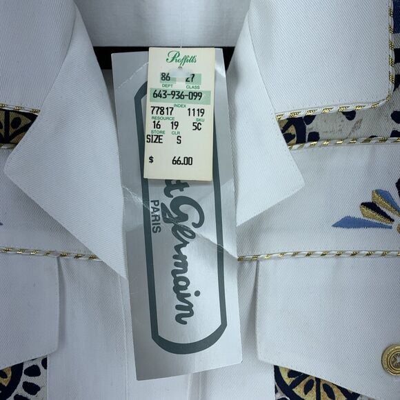 Vtg Saint Germain Womens Small Button Up Shirt Nautical Beach USA 90’s Deadstock - Picture 7 of 7